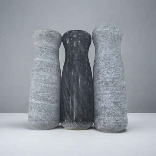 Qi Yuemang garlic pounder stone hammer garlic nest stone hammer garlic mortar stone hammer stone hammer stone bar stone mortar hammer garlic hammer old-fashioned stone hammer frosted bluestone hammer about 12.5cm