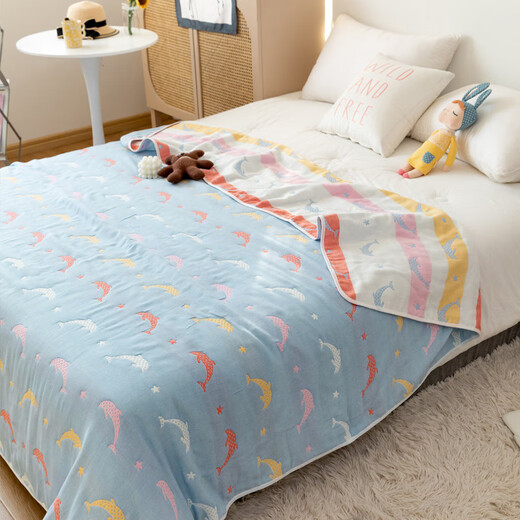 Summer nap small blanket, children's baby blanket, air-conditioned blanket for bed, Happy Alpaca-Pink 120cm*150cm Children's Towel Quilt-Class A Mother