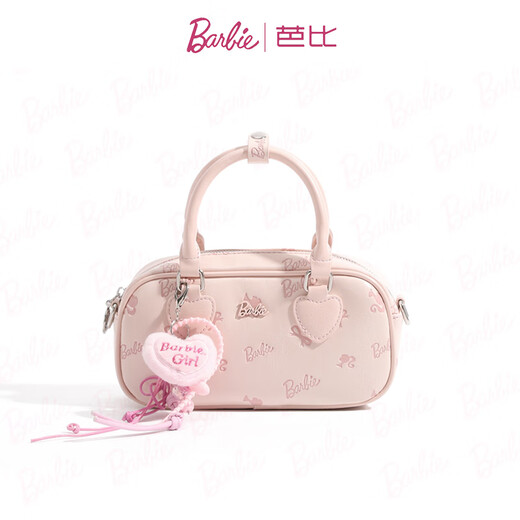 芭比（Barbie）单肩包包女2025年新款轻奢大牌斜挎手提保龄球包生日礼物送女朋友