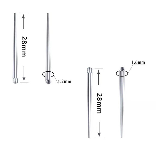 Tanbeiman Ear Hole Guide Needle, Lip Nail, Ear Bone Guide Rod, Umbilical Nail Piercing Needle, Lip Nail, Beginner's Piercing Guide Auxiliary Tool, 5 Pack, External Thread Model M0.9 - Suitable for 1.2mm Internal Thread Jewelry