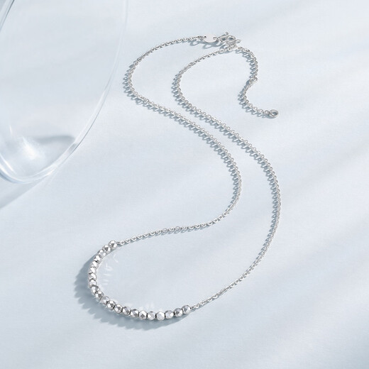 Chao Acer Explosive Blonde Beads Platinum Necklace Women's PT950 Set Clavicle Chain as a Gift for Girlfriend, Priced at RMB 590, 5.1g, Chain Length Approximately 45cm