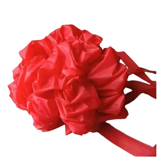 Big red flower hand-tied flower tombstone, red cloth, silk cloth, Qingming tomb sweeping, encrypted multi-layered flower pattern, diameter 55 cm, seven layers of big red flower