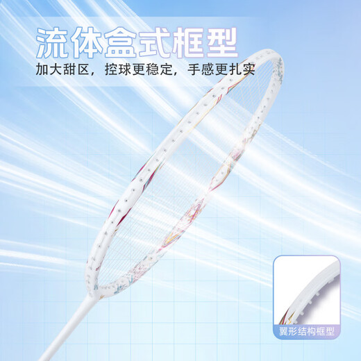 尤迪曼（yodiman）碳中王羽毛球拍单拍全碳素纤维超轻进攻型比赛级款高磅 4U 碳中王9900Pro流光白进攻型 22磅(小孩适用)