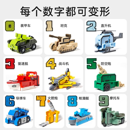小小亲数字变形玩具机器人金刚儿童积木拼装字母3-6男孩生日六一节礼物 26字母+10数字+5符号-彩盒装