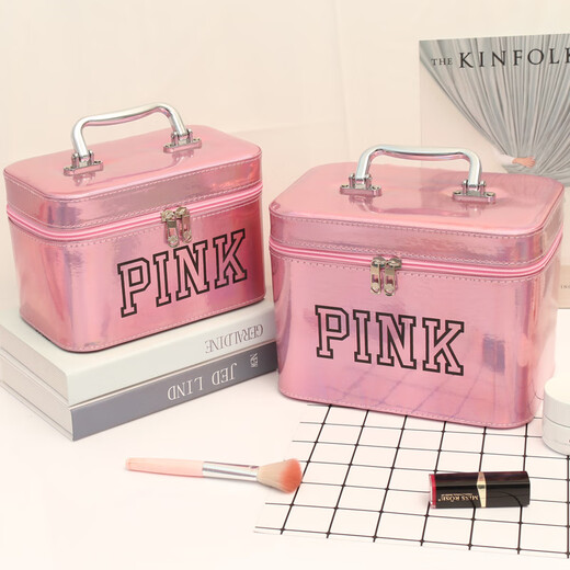 Portable makeup ins trend super popular cute female hand storage box product capacity box makeup box internet celebrity temperament single layer PK silver