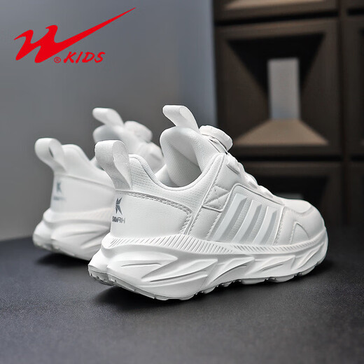 Double Star Children's Shoes 2025 Summer New White Sneakers Men and Girls Fashionable All-Match Mesh Casual Sports White Shoes 15246 White (Leather) 38 Size 24.4cm in length/foot length 23.4cm