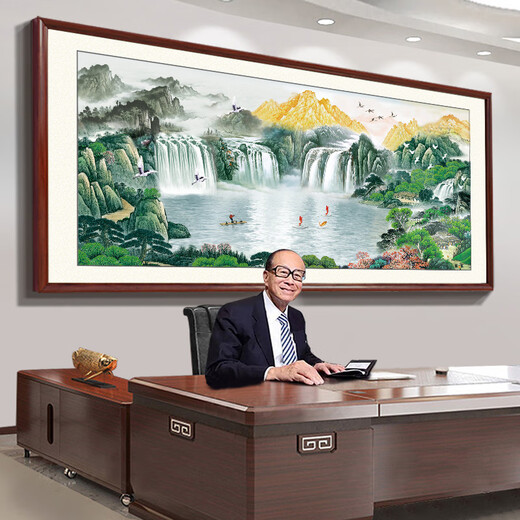 Installation von Treasure Pot Office hängt Gemälde, fließendes Wasser und Geld, Landschaft und Landschaft Chinesische Malerei Langlebende Hintergrund Wanddekoration CT-3519 Landschaft und Wohlstand [wasserdichte Öl-Leinwand] (5% Kundenauswahl) [Licht) [Licht)
