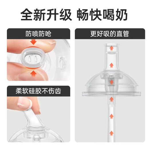 Beilixin direct drinking straw bottle for one year old and above 2 years old 3 years old - 6 years old baby ppsu anti-fall and anti-leak drinking milk and water learning cup coffee color 330ml 2 nozzles + 1 straight tube + 2 brushes