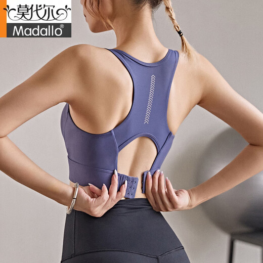 Modal all-in-one sports bra for women, shock-proof running high-intensity yoga vest, Pilates fitness bra, royal blue S size 65CD/70ABC