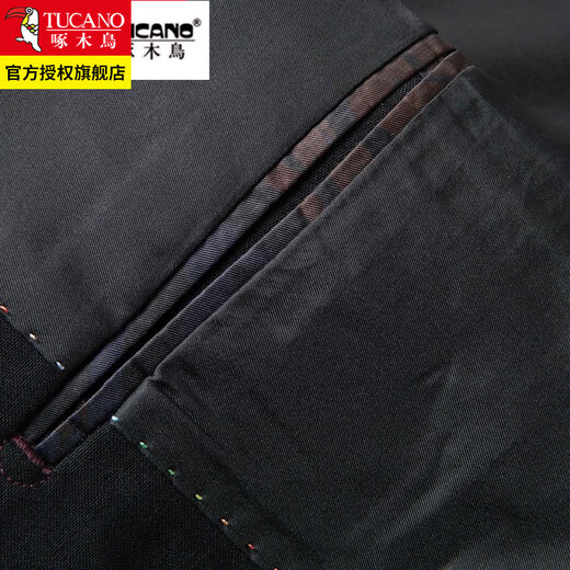 Woodpecker Business Suit Suit Men's Slim Youth Professional Wear Formal Work Suit Wedding Groom's Dress Jacket Two-button Black + Pants + Shirt + Free Leather Tie L - Pants size can be noted