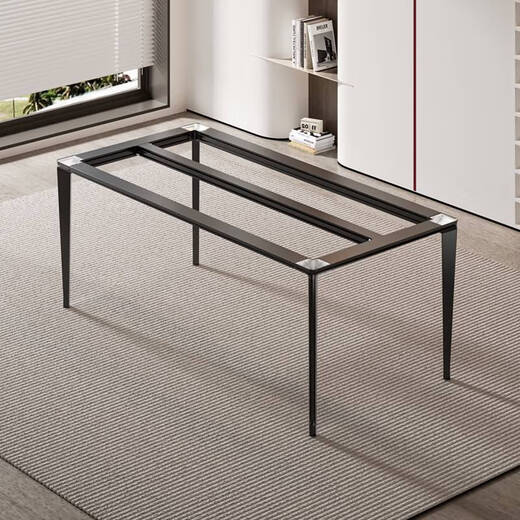Yusenyi Bordeaux en aluminium Aluminium Corners arrondis et tige de table solide Pignes Rock Plate à manger Table Bracket Table Cadre de table en céramique Base de table en céramique Longueur noire personnalisée 1295 mm * Largeur 695 mm * Hauteur 720 mm