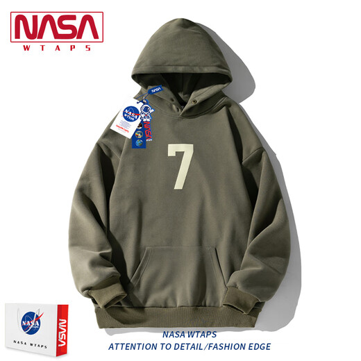 Nasawtaps American Retro Kapuzen -Sweatshirt für Männer Spring und Herbst High Street hübsch gedruckte Decklack Trend N138L3894 Black M 170