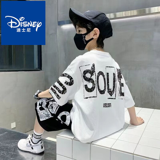 Suit des garçons Disney 2025 Nouvelle célébrité Internet Suit un ensemble complet de t-shirts pour enfants, de taille moyenne et de grands ensembles en deux pièces pour garçons, à manches courtes noires [SO SUIS] # 687 48 Livraison aléatoire dans l'entrepôt