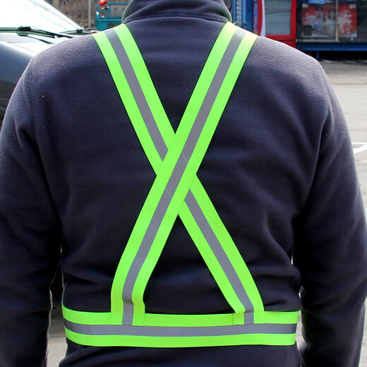 Quxing Reflective Clothes Reflective Vest Elastic Strap Adjustable Unisex Uniform Size for Men and Women Night Running Cycling Car Safety Police SN269 Jingcang Jisuda Strap-Green