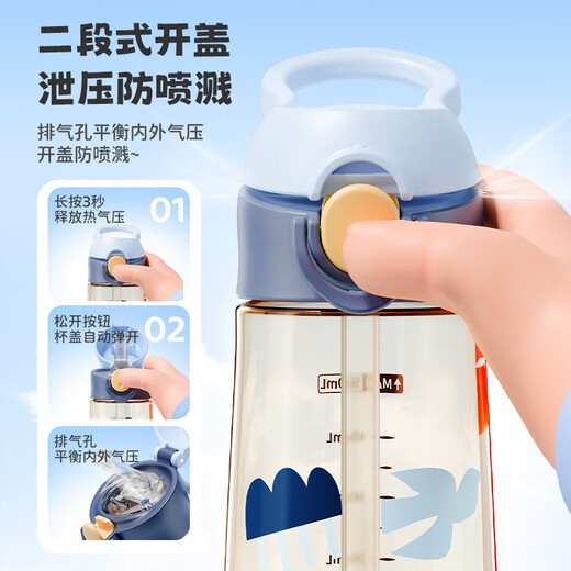 Fuguang plastic cup children's water cup kettle ppsu straw cup baby elementary school student maternal infant kindergarten cup 560ml