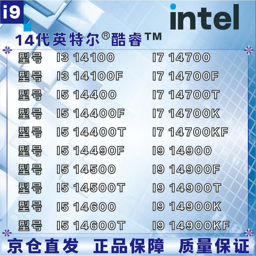 Intel 14th generation CPU processor i3i5i7i914100F14400F14500F14600KF14700KF14900KF brand new in box, brand new loose chips, store warranty for three years, i9 14900KS, brand new in box
