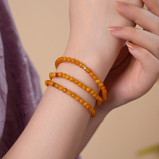 Dara 925 sterling silver beeswax bracelet new Chinese style old wax bracelet 5-6mm about 30 pieces as a Chinese Valentine's Day gift for your girlfriend