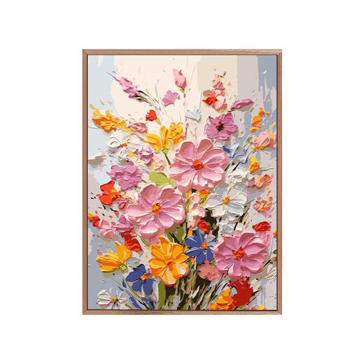 三栖虎繁花似锦diy数字油画填充涂色丙烯手绘感油彩画客厅装饰挂画 nx12605 30*40cm绷好内框+外框免安