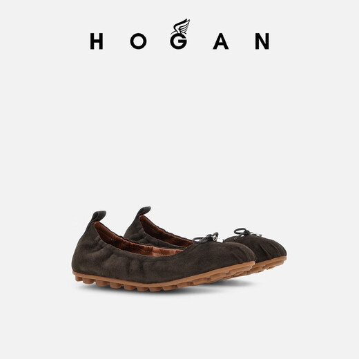 Hogan [HB] Damenschuhe Frühherbst Herbst Neue Feminine Serie H693 Modeballet Schuhe Casual Schuhe Brown 35