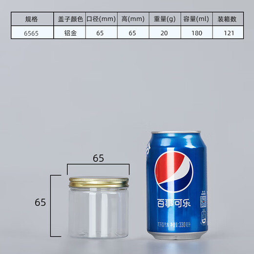 OUOETY aluminum gold lid pet plastic bottle food grade sealed can transparent round wide mouth commercial snack biscuit packaging bucket pink 10*833g gold 315 pieces