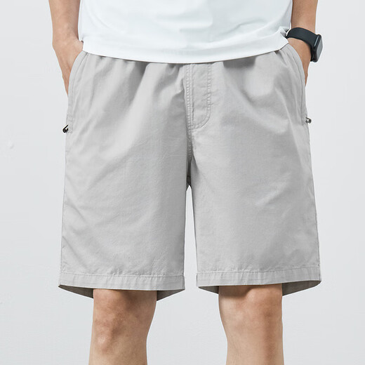 
Lilang summer shorts men's pure cotton solid color casual pants outside wearing men's loose simple five-point pants men's pants 9215 light green M