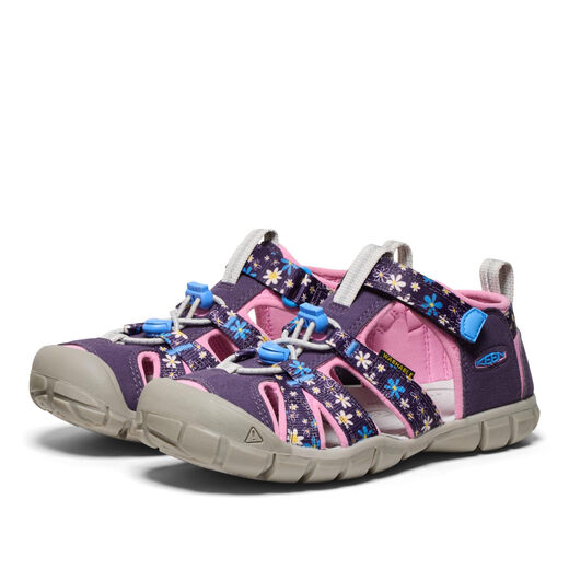 KEEN Children's toe-toe sandals and river shoes Seacamp 2 CNX lightweight, comfortable and quick-drying outdoor sports shoes Daisy/Dock 30 (12 US)