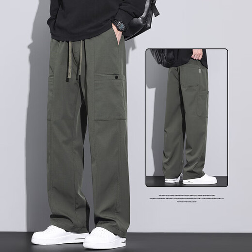 
Semir American work pants men's spring and summer new loose straight paratrooper pants army green charge sports wide-leg casual pants 9856 black 10XL l 105-125Jin [Jin equals 0.5 kg]