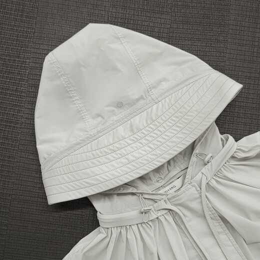 
MEIYANG Peanut Clothes No. 2 Cool Removable Hooded Three-dimensional Pleated Loose Light Gray S
