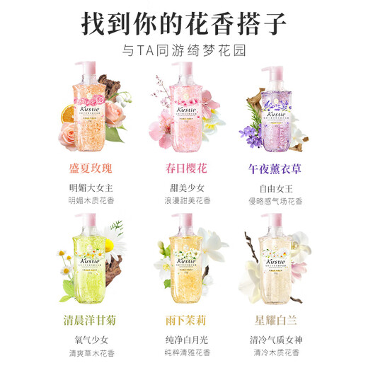 Kustie Sakura Petal Fragrance Shower Gel 720g Long-lasting Fragrance Gentle Cleansing and Moisturizing Shower Gel for Men and Women