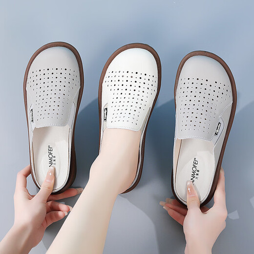 Belle Yiyuan Pantoffeln für Frauen im Sommer 2025 Neue weiche einzige dicke alleinige Sandalen außerhalb von Rutsch außen Mutter Sommer halbe Hausschuhe 9898 Beige 35