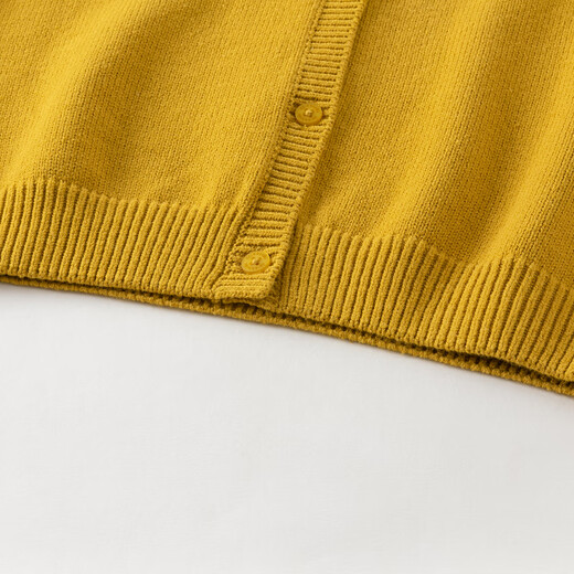 David Bella (Dave/Bella) Kinderpullover-Strickjacke 2025 Herbst neue Mädchen Strickjacke modische kleine Mädchen Top Medium großer Kindermantel Senf gelb [Spot] 110 cm (empfohlene Höhe 100-110 cm)