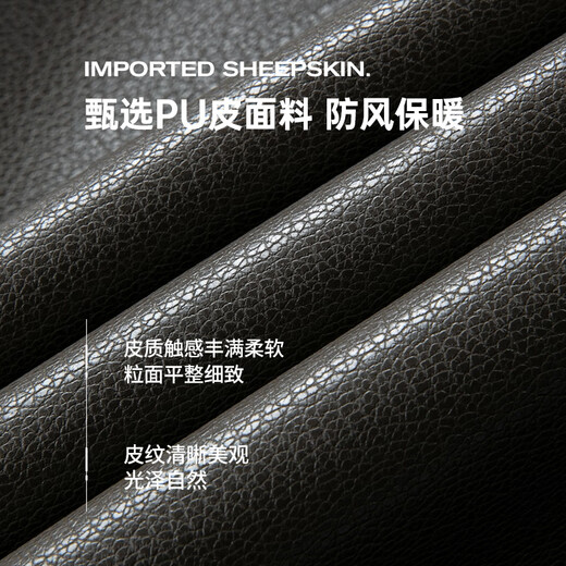 SHANSHAN Shanshan PU leather jacket for men 2025 autumn and winter windproof stand collar simple business casual windproof easy care men's jacket