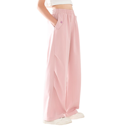 
Yoyo one (Yoyo one) girls wide-leg pants for summer children 2025 new thin ice silk straight summer wear girls pants big children summer trousers 15085 pink + 15282 meters apricot [combination] 120 120 cm