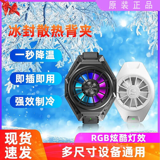 黑鲨黑鲨冰封散热背夹Pro安卓苹果通用手机直播散热器半导体制冷风扇 黑鲨背夹白+TPC线1米屏太大勿拍