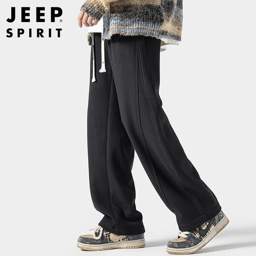 JEEP SPIRIT Jeep casual pants men's machete pants men's autumn and winter straight wide-leg sweatpants high-end trendy sports trousers