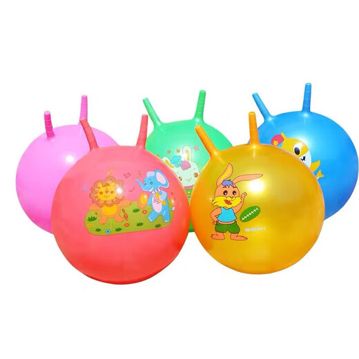 Kindergarten Horn Kick Kick Sensor Entraînement Équipement pour la maison Utilisation des enfants Jump Ball Yoga Jump Ball Sports Pouettes gonflables Corèce de corne + Pompe à pied [Glossy * Massage Surface envoyée au hasard] Couleur de motif aléatoire