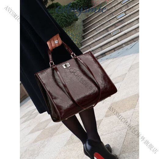 Anysmic Bag Damenbeutel Luxusmarke Handtasche Frauen 2025 Neue Mode lässige Großkapazität Unterarmtasche Frauen Schwarz