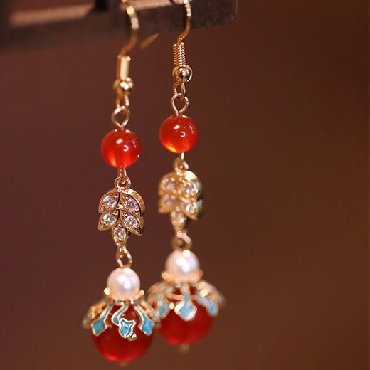 Lu Shanwu new Chinese style earrings for women Chinese style long tassels high-end antique Hanfu cheongsam engagement wedding temperament earrings new Chinese style long tassel earrings suspended box