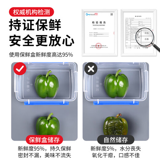 拓进德国进口品质食品级收纳盒商用保鲜盒冰箱专用塑料密封盒厨房冷藏 9L密封款【9903】