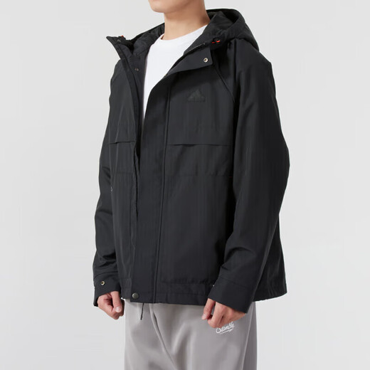 Adidas men's winter thickened woven sports trendy casual comfortable jacket JI8680 black XL