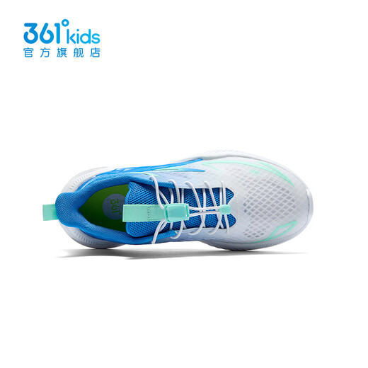
361 children's shoes for boys and girls sports running shoes for 2024 summer new mid-to-large children's shoes 361 degree white/earth blue/meditation green 36