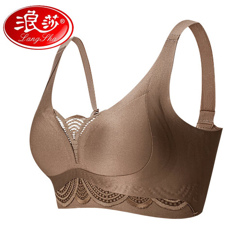 浪莎（LangSha）2025内衣女士大胸显小收副乳防下垂无钢圈调整型小胸聚拢文胸罩夏 肤色 M (85-105斤)