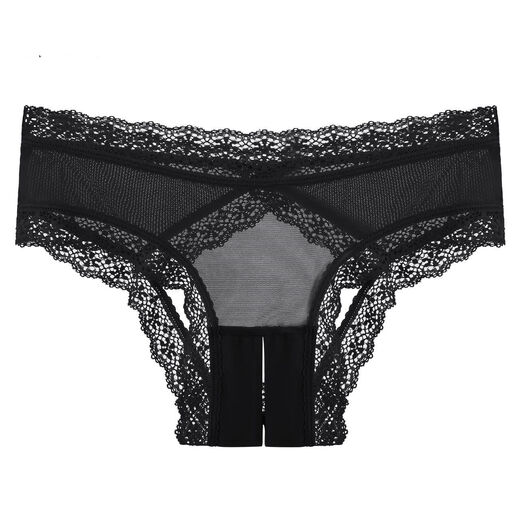 Sexy deep v thong female plump vagina one string bikini bed invisible pure lust style European and American t-pants black M80115Jin Jin is equal to 0.5 kg