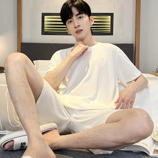 UKUHPK夏季男士莫代尔短袖凉感家居套装 9721 【莫代尔男款】 L 100-130斤
