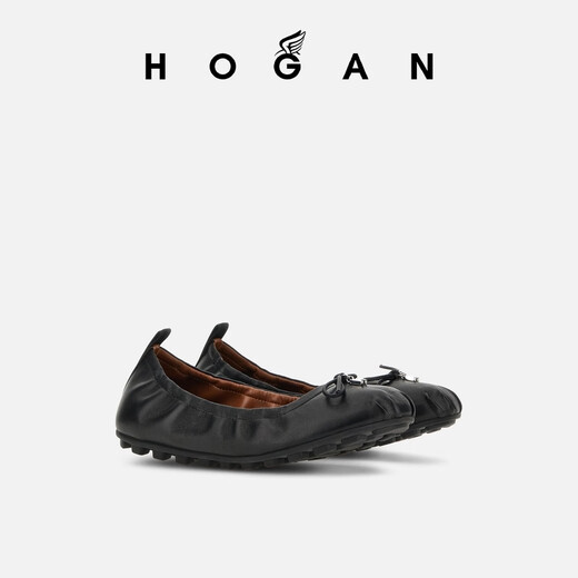 HOGAN women's shoes early autumn new Feminine series H693 fashion ballet shoes casual shoes black 34.5