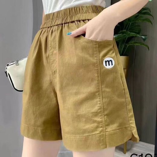QXCSDFR hochwertige Wäsche Baumwollshorts für Frauen 2025 Sommer Neue vielseitige elastische Taille Frauenkleidung schlagende A-Linie-Weitbein-Shorts 6623 Pink 20 m suggerieren 90-1jin [Jin gleich 0,5 kg]