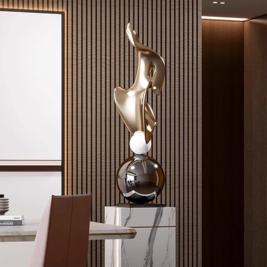 Mamorino German high-end electroplating art large-scale ornaments living room hotel club lobby floor opening moving gift sculpture art gold style (without base)