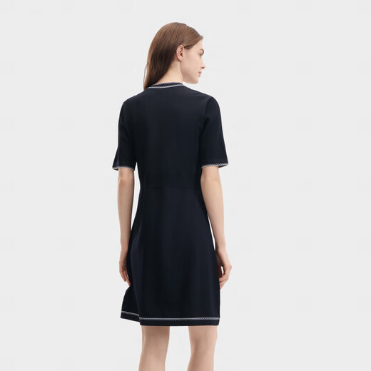 斐乐（FILA）SS24MODERNHERITAGE系列日常百搭时尚休闲V领短袖连衣裙女款 传奇蓝 S
