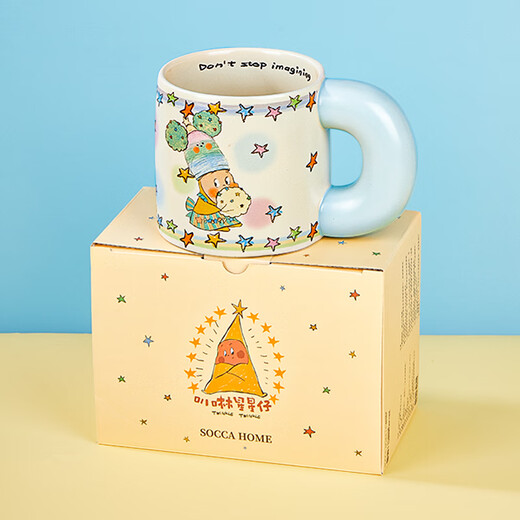 Feiyuxingren co-branded marshmallow cup ceramic mug 550ml practical and exquisite female birthday gift