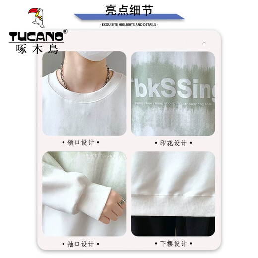 
Woodpecker (TUCANO) gradient round neck sweatshirt for men spring and autumn style 2025 new long-sleeved T-shirt for men loose plush inner base shirt top T LF9889 purple plush M (about 95-110Jin [Jin equals 0.5 kg] can be worn)